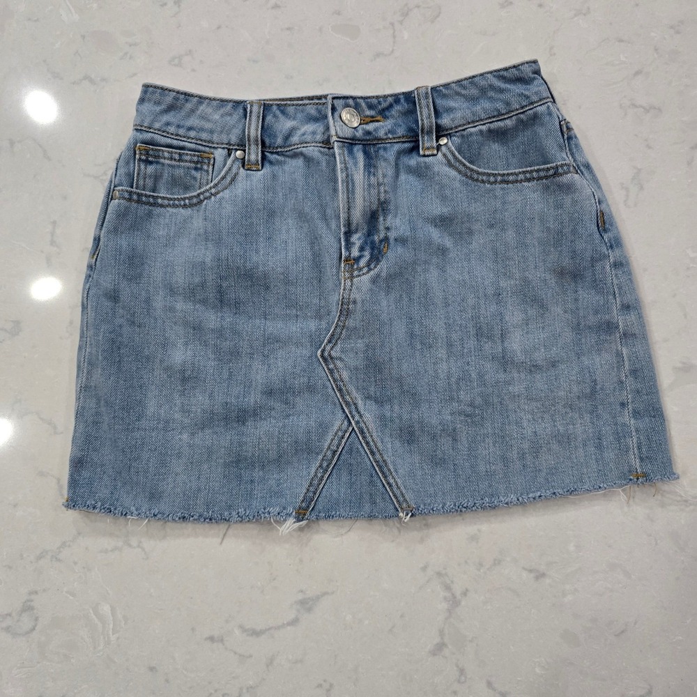 PacSun Boho Beach Raw Edge Jean Skirt Summer Coastal Cowgirl Aesthetic | Size 25